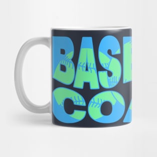 Wavy Baseball Coach Blue Mug